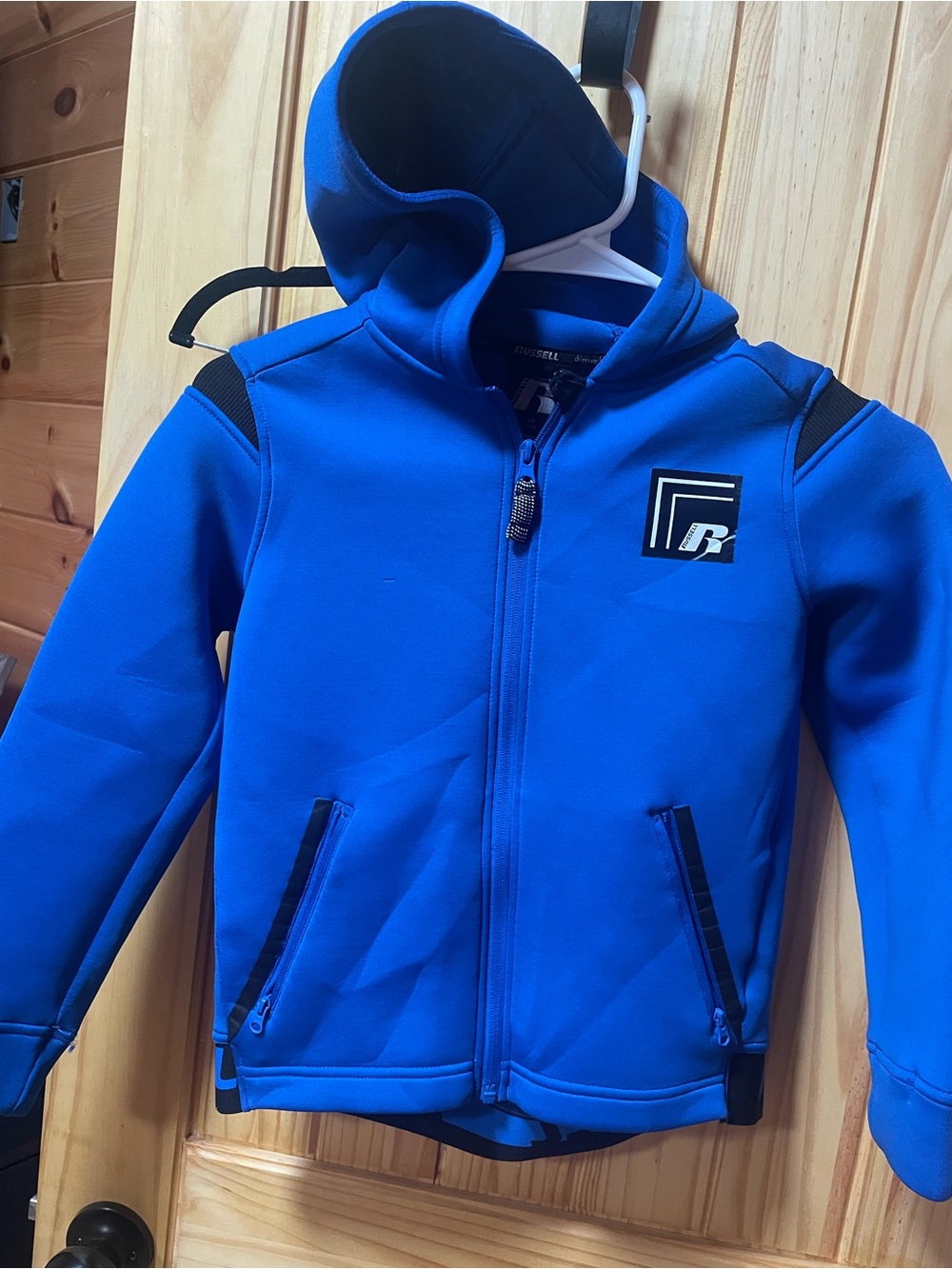 Kids Blue Hooded Full-Zip Jacket - Russell Athletic